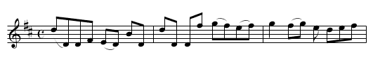 Over the Moor to Moggy - staff notation