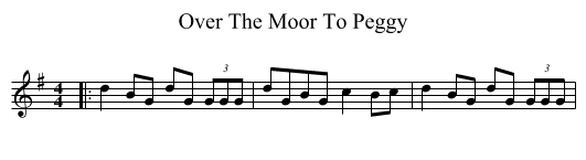 Over The Moor To Peggy - staff notation