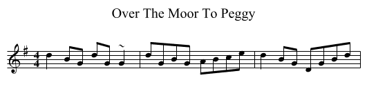 Over The Moor To Peggy - staff notation