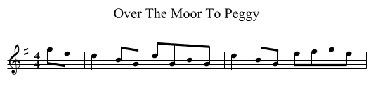 Over The Moor To Peggy - staff notation