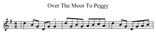 Over The Moor To Peggy - staff notation