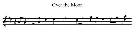 Over the Moor - staff notation