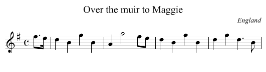 Over the muir to Maggie - staff notation