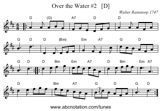 Over the Water #2   [D] - staff notation
