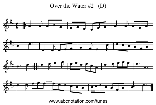 Over the Water #2   (D) - staff notation