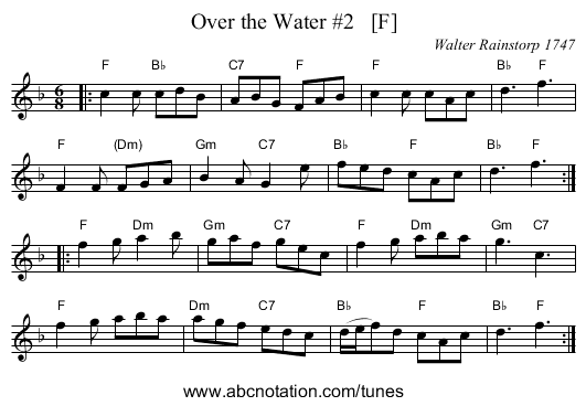 Over the Water #2   [F] - staff notation