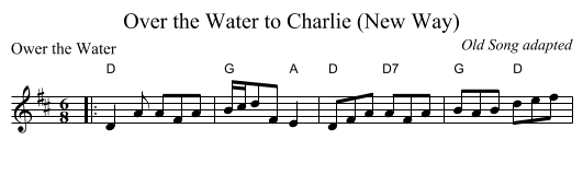 Over the Water to Charlie (New Way) - staff notation