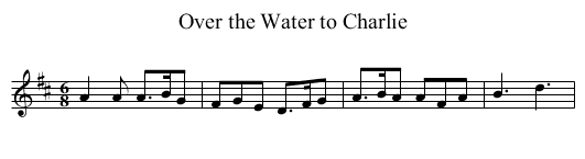 Over the Water to Charlie - staff notation