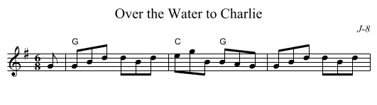 Over the Water to Charlie - staff notation