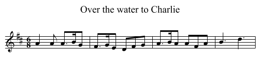 Over the water to Charlie - staff notation