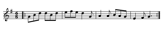 Over the Water - staff notation