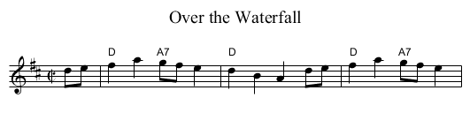 Over the Waterfall - staff notation