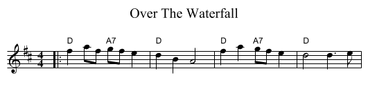 Over The Waterfall - staff notation