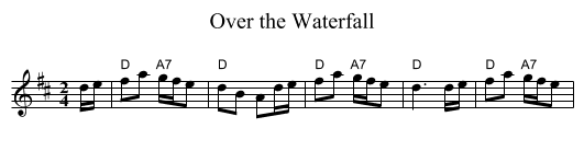 Over the Waterfall - staff notation