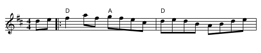 Over the Waterfall - staff notation