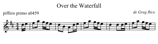 Over the Waterfall - staff notation