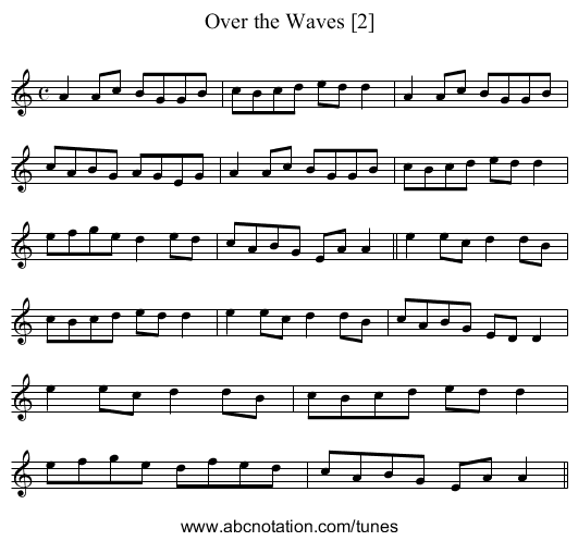 Over the Waves [2] - staff notation