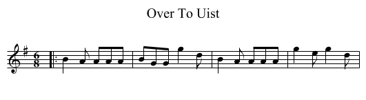 Over To Uist - staff notation