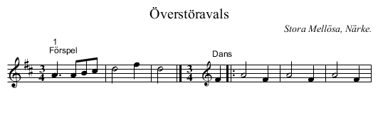 Överstöravals - staff notation