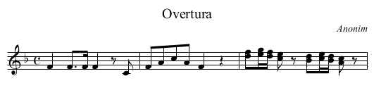 Overtura - staff notation