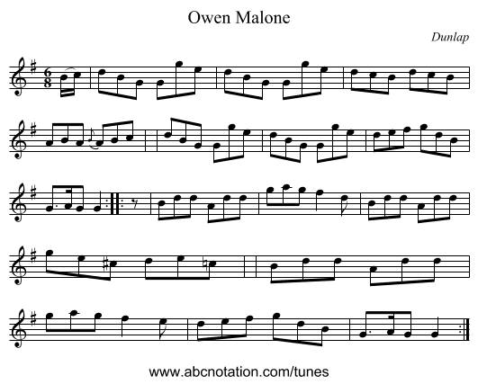 Owen Malone - staff notation