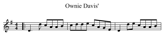 Ownie Davis' - staff notation