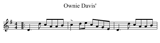 Ownie Davis' - staff notation