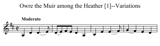 Owre the Muir among the Heather [1]--Variations - staff notation