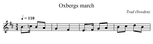 Oxbergs march - staff notation
