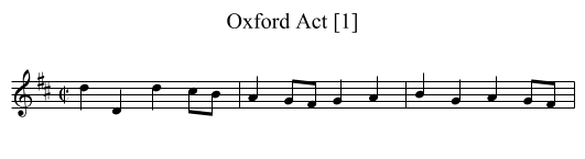 Oxford Act [1] - staff notation