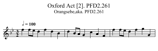 Oxford Act [2]. PFD2.261 - staff notation