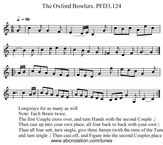 Oxford Bowlers. PFD3.124, The - staff notation