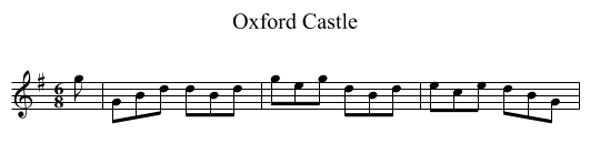 Oxford Castle - staff notation