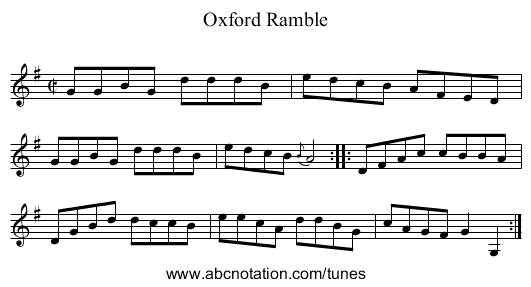 Oxford Ramble - staff notation
