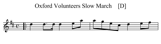 Oxford Volunteers Slow March    [D] - staff notation