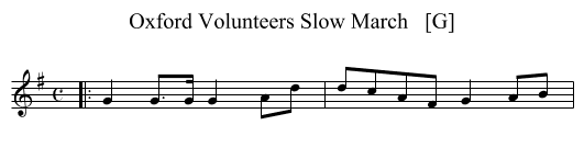 Oxford Volunteers Slow March   [G] - staff notation