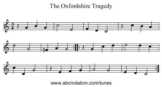 Oxfordshire Tragedy, The - staff notation