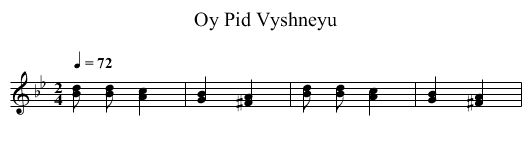 Oy Pid Vyshneyu - staff notation