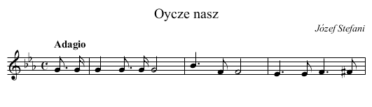 Oycze nasz - staff notation