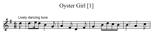 Oyster Girl [1] - staff notation