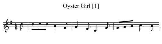 Oyster Girl [1] - staff notation