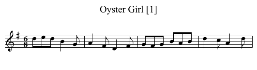 Oyster Girl [1] - staff notation