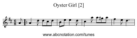 Oyster Girl [2] - staff notation