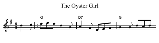 Oyster Girl, The  - staff notation