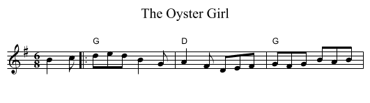 Oyster Girl, The  - staff notation