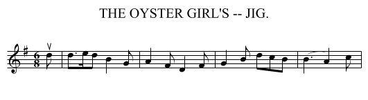 OYSTER GIRL'S -- JIG., THE - staff notation