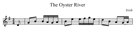 Oyster River, The - staff notation