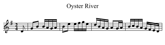 Oyster River - staff notation