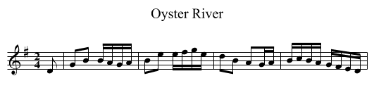 Oyster River - staff notation