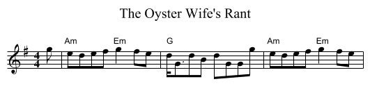 Oyster Wife's Rant, The  - staff notation